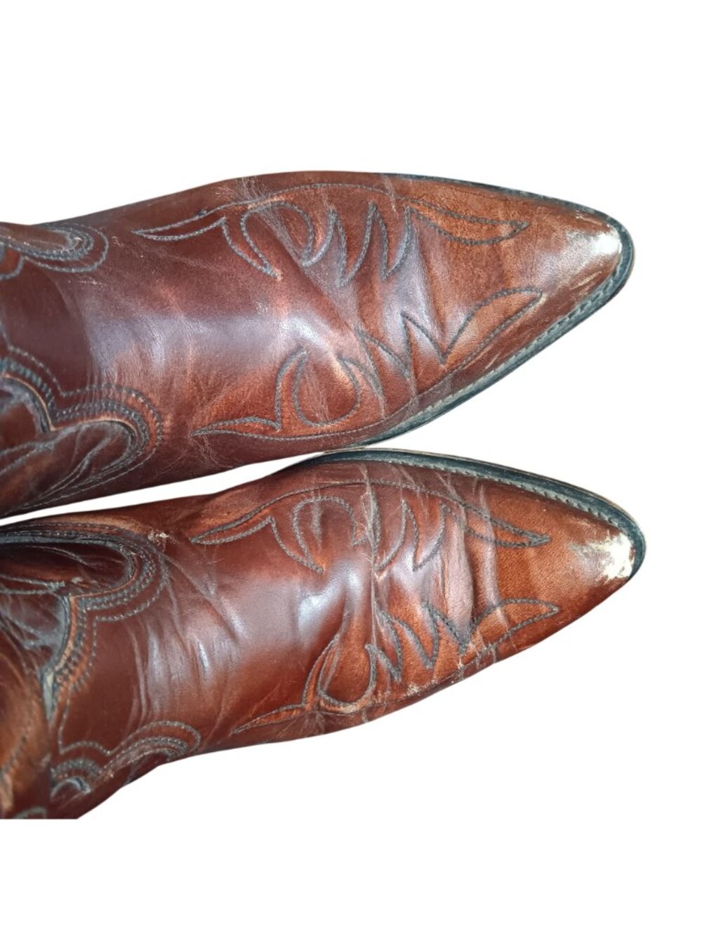 7.5 M Womens Cowgirl Acme 1970's Mens 6.5 D Vintage Leather Cowboy Boots USA - Picture 8 of 12